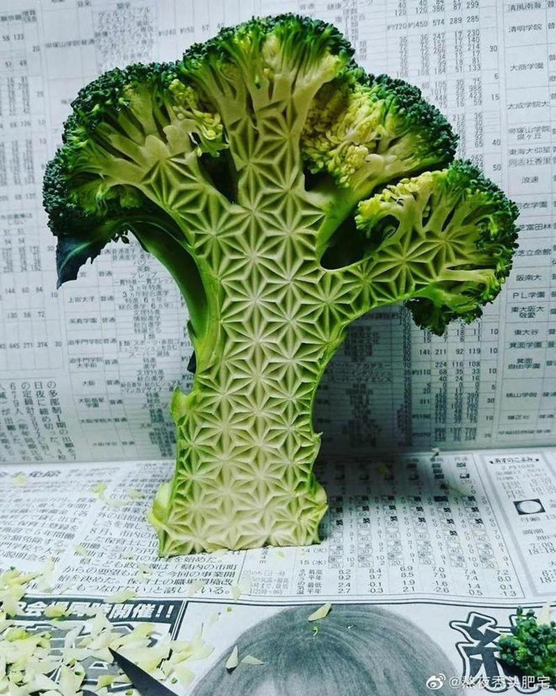 西兰花的横切面,美嗨了吧